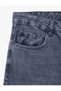 Cotton Lu Normal Waist Pocketed Vintage Straight Fit Jean Pants - 7
