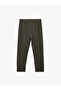 Cotton Pocketed Stripe Detailed Waist Lace-Up Sweatpants - 4