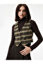 Regular Fit Buttoned V-Neck Plaid Blazer Vest - 2
