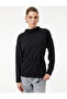 Regular Fit Long Sleeve Mock Neck Belted Sweater - 2