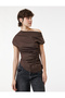 Sleeveless Drape Detailed Asymmetrical T-Shirt