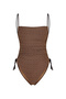 Jacquard mink swimsuit with gathered sides