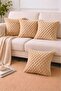 Set of 4 - Ultrasoft Soft Plush Cushion Covers - Velvet on the Back, Honeycomb Pattern - 45X45 cm