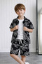 Boy's Patterned Shorts and Shirt Set Summer