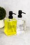 2 Pieces 550 ml Glass Liquid Soap & Dishwashing Detergent Set, Various Labels, Gift Soap Dispenser Bathroom Set - 5