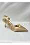 Ll2720 Satin Stone Embroidered Imported Material Galvanized Heel Evening Dress Shoes Gold - 3