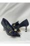 Ll2730 Imported Satin Material Special Tulle and Buckle Detail Design Special Heel with Gold Detail - 2