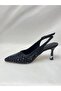 Ll2724 Satin Material Special Stone Embroidered Special Design Heel Shoes with Inside Pad for Evening Wear Black - 4