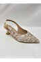 Ll2722 Imported Stone-Embellished Material Special Galvanized Detail Imported Heel-To-Heel Evening Dress Shoes Beige - 3