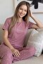 طقم بيجامة نسائي بأكمام قصيرة من الخيزران المزخرف من بودرا باريس - 5