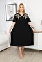 Plus Size Dress with Embroidered Collar Detail - 3