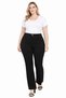 High-Waisted Wide-Leg Zippered Plus-Size Women's Striped Pants,475