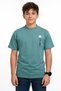 Boy's Oversize Green Color Short Sleeve T-Shirt with Japanese Writing on the Front and Back and Dragon Pattern - 3