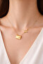 Flying Letter Gold Steel Necklace - 3