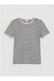 Lcw Kidswhite Crew Neck Striped Girls' T-Shirt - 2