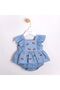 Cherry Pattern Baby Denim Romper - 2