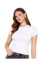 White Crew Neck Ultra Soft Women's Short Sleeve Bodysuit - 7
