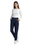 Navy Blue High Waist Double Button Pocket Carrot Cut Pleated Women's Trousers - 6