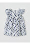 Trendlucky Square Collar Embroidered Baby Girl Dress with a Difference in Color - 3