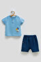 100% Cotton Baby Boy Summer Shorts Set Palmiye Printed Bottom Top Set