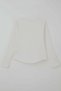 Girl's Long Sleeve T-Shirt with Heart Embroidered Sleeves and Button Accessory Detail, Ages 9-14, Ecru - 2
