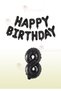 Black Color Happy Birthday Foil Balloon - Black Color Number Balloon 1 Year Old