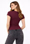 Burgundy Crew Neck Ultra Soft Women's Short Sleeve Bodysuit - 7