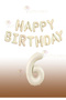 Cream Color Happy Birthday Foil Balloon - Cream Color Number Balloon 1 Year Old