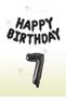 Black Color Happy Birthday Foil Balloon - Black Color Number Balloon 1 Year Old