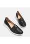 Large Size Women's Genuine Leather Padded Shoes 41-42-43-44 Black Leather - 4