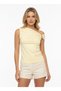 Women's Boat Neck Gathered Detail Buckle Slim Fit Modal Blouse 26002