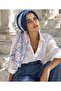 Indigo Retro Pattern Hat Cap - 2