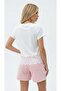 26018 100% Cotton Crew Neck Lace Detail Combed Cotton Blouse 26018 - 3
