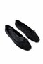 Galo Women's Bow Detail Satin Ballerina Black - 2