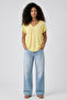 Front and Back V-Neck Basic Viscose Blend T-Shirt - 6
