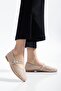 Women's Babet Beige Suede Stone-Embellished Baretli - 4