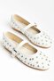 Women's Ballet Flats White Bretli Trok Stone Oval Shape