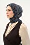 Viscose Velora Scarf Four Seasons Etro Pattern Petrol Blue 90X90 - 4
