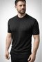 Men's Summer Knitwear Woven T-Shirt Short Sleeve Crew Neck Knitted Pattern T-Shirt - Black