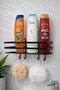 1 Piece Bathroom Organizer with Adhesive Hook, Shampoo Holder, Soap Holder, Bathroom Shelf, Black