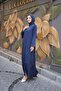 Alin Stone Embellished Robe Navy Blue - 1005 - 5
