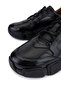 Men's Genuine Leather Black Sneakers & Sports Shoes - 3