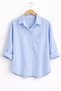 5-Pack Women's Lilac, Beige, Yavruağzı, Blue, White Cotton Oversize Linen Single Pocket Comfortable Shirts - 5