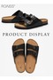 Fashionable and Versatile Open Toe Slippers for Men Daily Commuting Beach Casual Cork Sole Adjustabl - 5