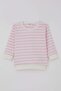 Baby Girl Pajama Set with Shoulder Patches, Self-Patterned, 4 Months-1 Year, Pink - 2