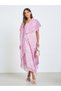 Pink Asymmetric Hem Draped Maxi Dress - 3