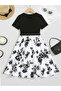 Girls Floral Print Bow Detail Dress - 3