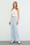 Striped Wide Leg Trousers with Elastic Waist - 2