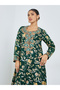 Green Floral Print Mukhawar Jalabiya - 2