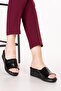 Genuine Leather House Slippers Özl.966 Black Honeycomb - 6
